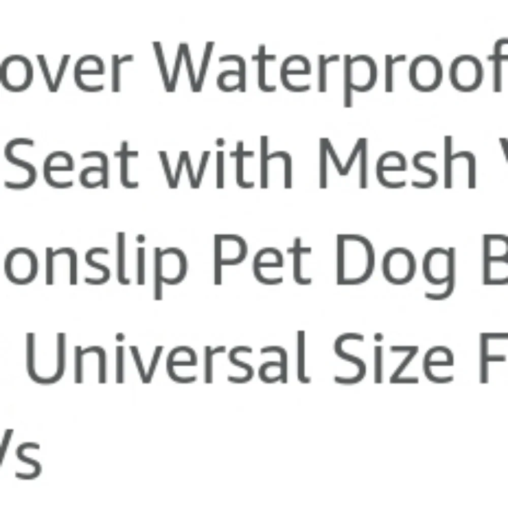Dog seat cover hammock black